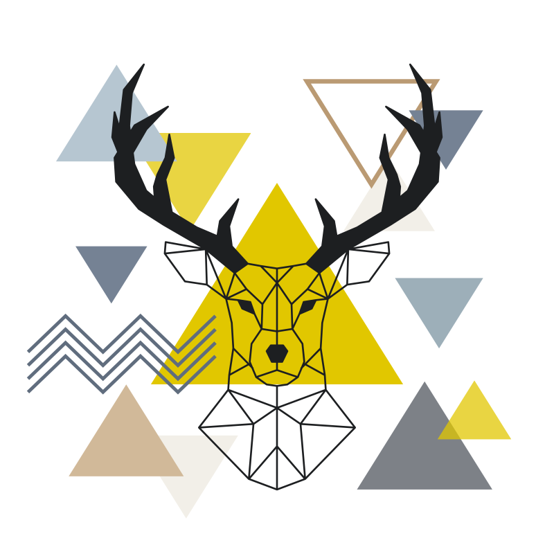Geometric stag geometric vinyl rug - TenStickers