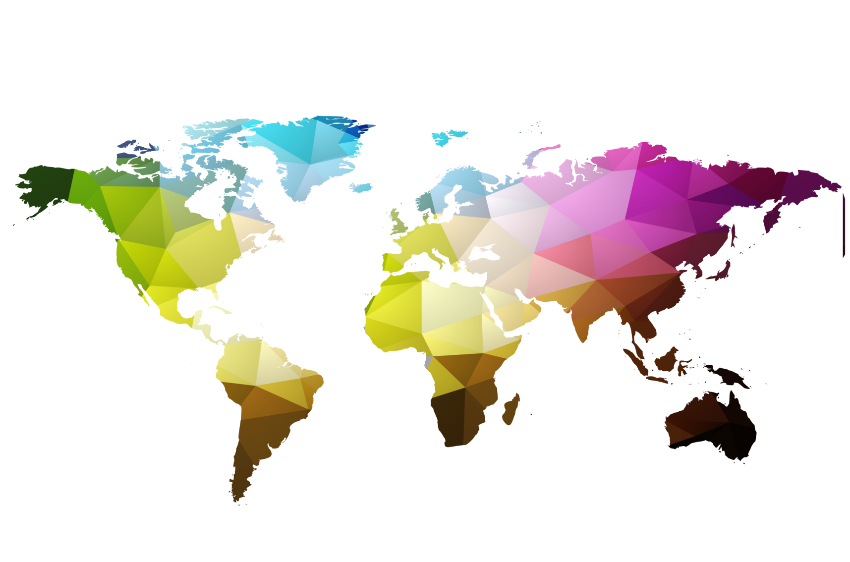 Geometric vinyl rug triangle world map - TenStickers