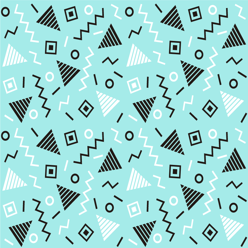 Geometric vinyl rug with 80s memphis pattern - TenStickers