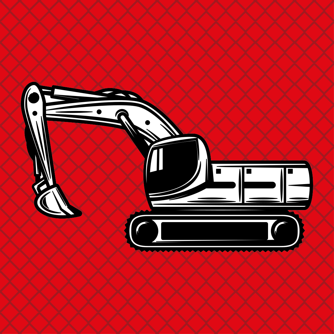 Kids vinyl rug monocolor large excavator - TenStickers