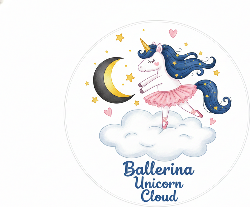 Kids vinyl rug ballerina unicorn on cloud - TenStickers