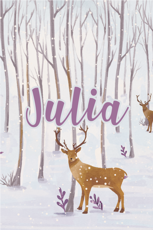 Kids vinyl rug scandinavian winter forest animals - TenStickers