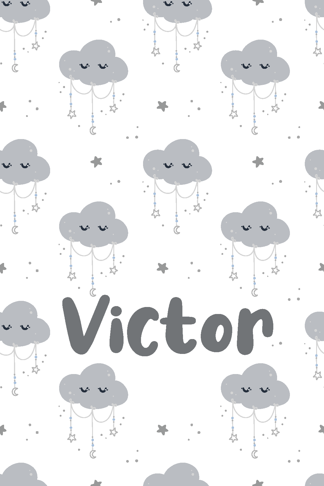 Kids vinyl rug personalized with gray pattern - TenStickers