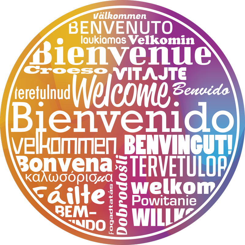 Entrance hall vinyl rug welcome to all languages - TenStickers