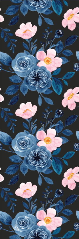 Living room vinyl rug with blue and pink pattern - TenStickers