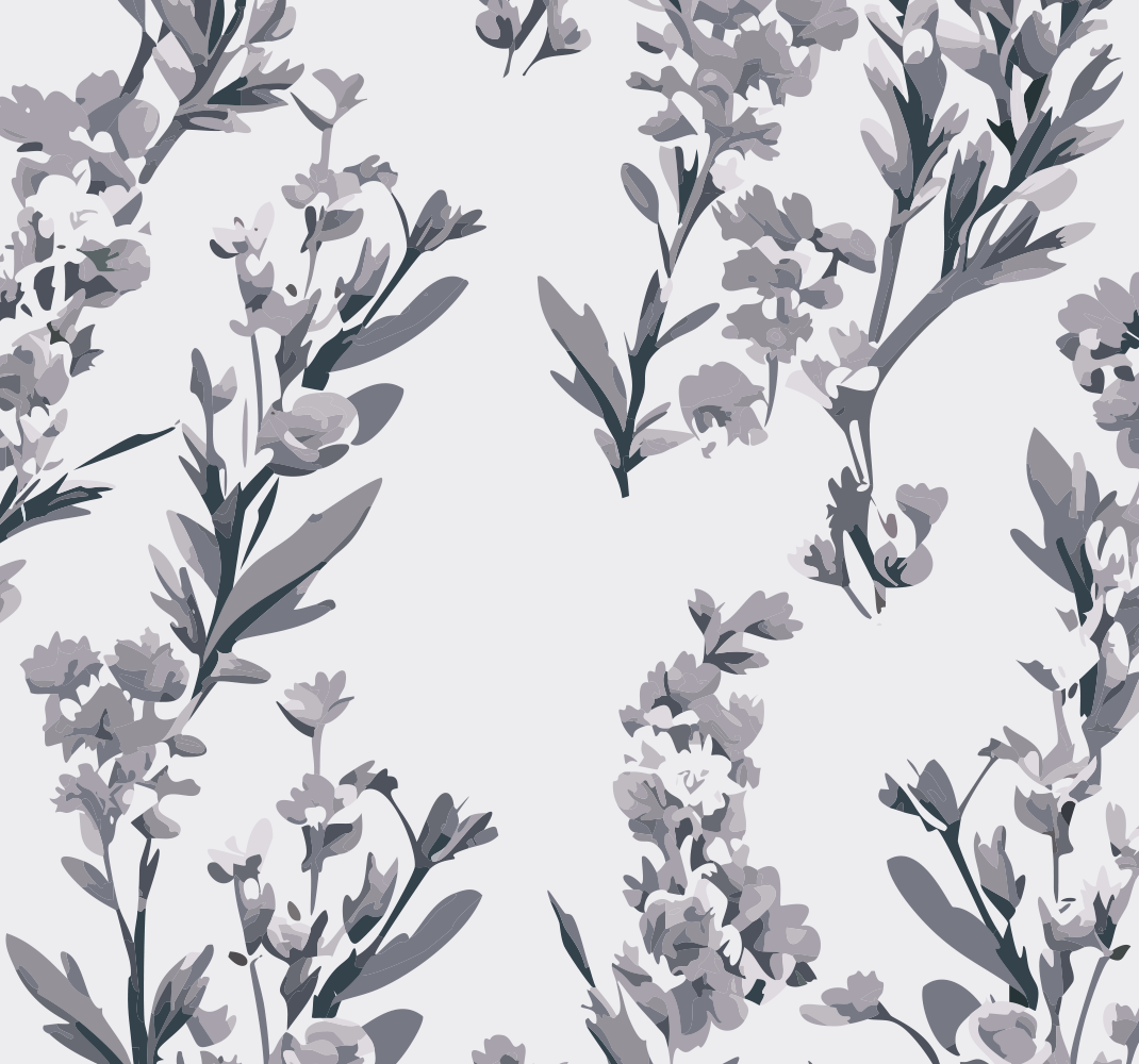 Grey vinyl rug with floral design - TenStickers