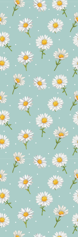 Hallway vinyl rug with daisy flower pattern - TenStickers