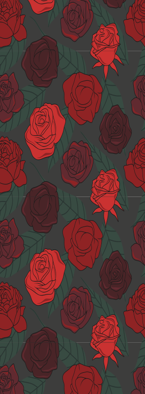 Hallway vinyl rug with multiple roses and leaves - TenStickers