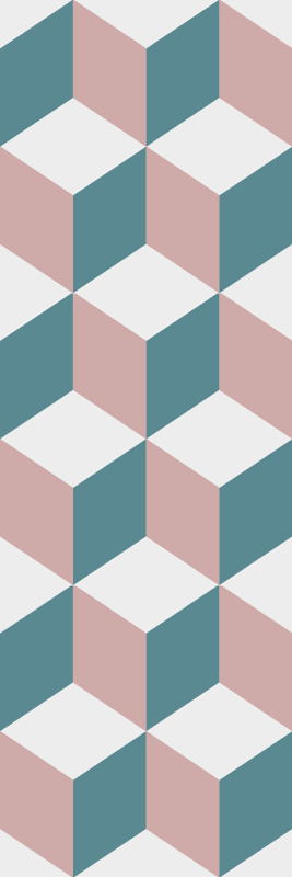 Pastel colored cubes hallway vinyl rug - TenStickers