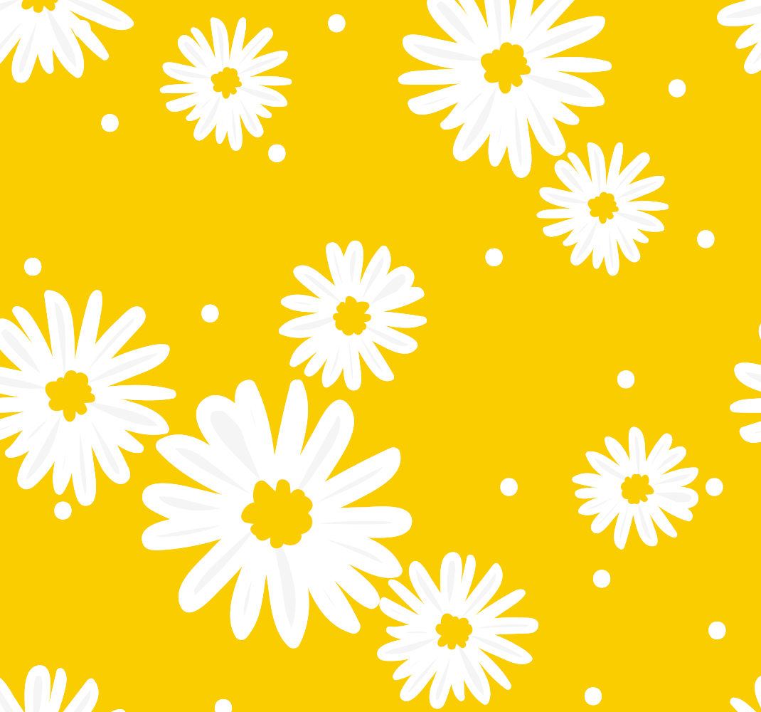 Yellow vinyl rug with daisy flowers on yellow background - TenStickers