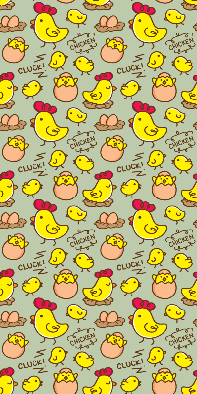 Yellow vinyl rug with cute chicken egg pattern - TenStickers