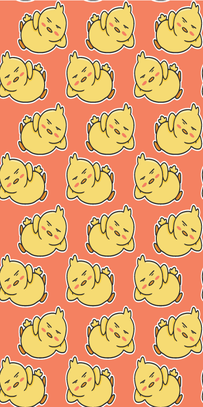 Yellow vinyl rug cute chick seamless pattern 6 - TenStickers
