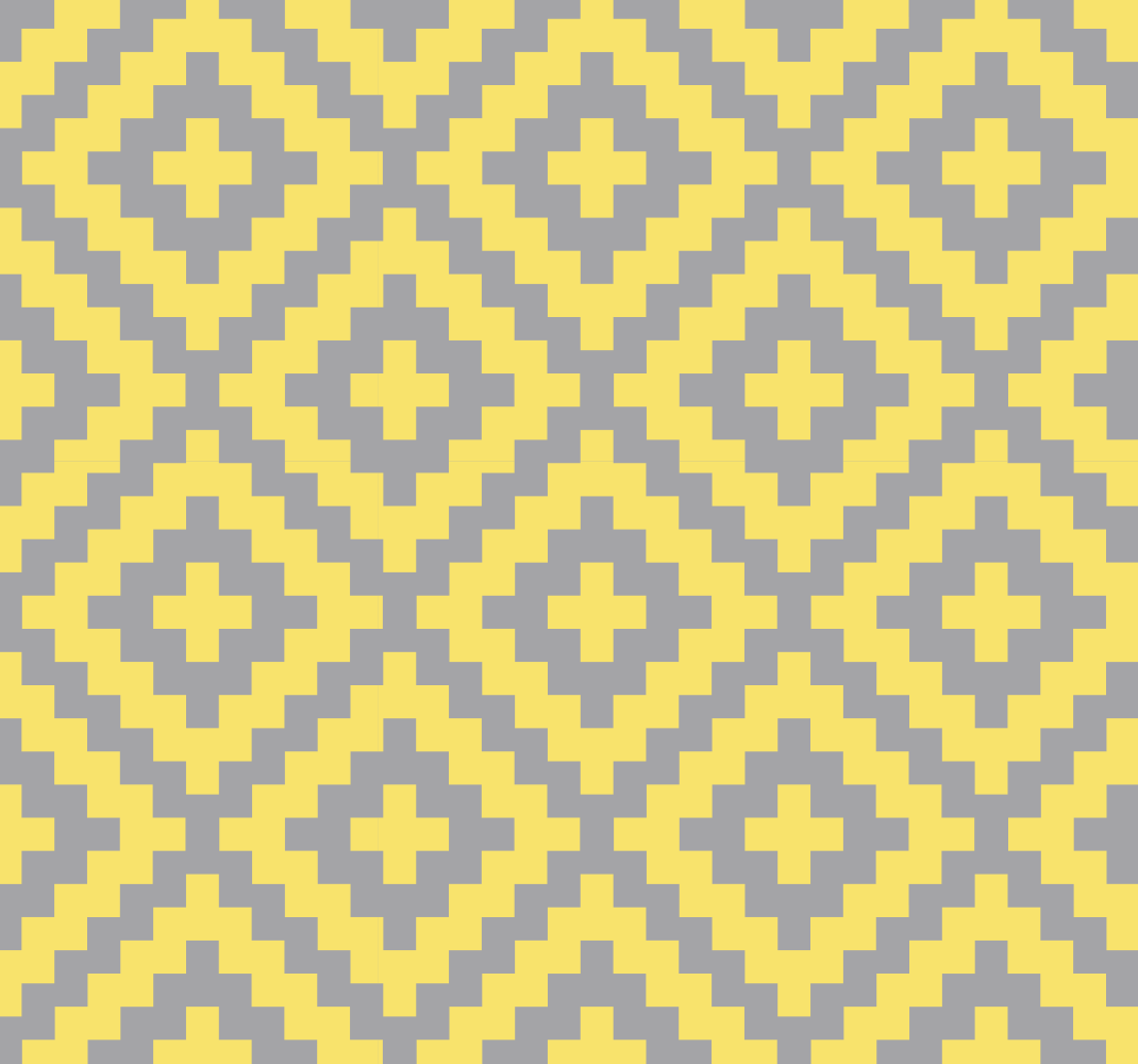 Yellow vinyl rug in grey and yellow triangle pattern - TenStickers