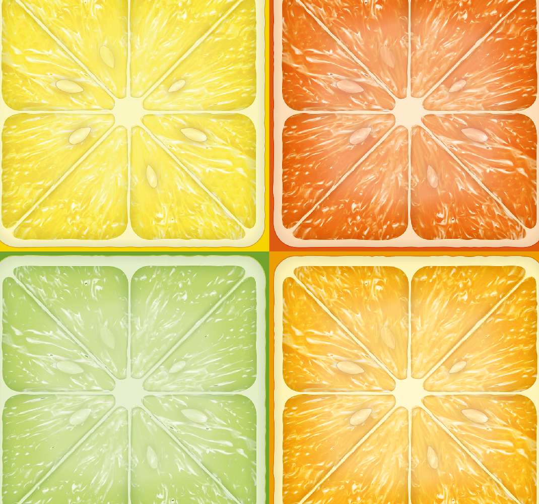 Yellow vinyl rug with vibrant citrus texture - TenStickers
