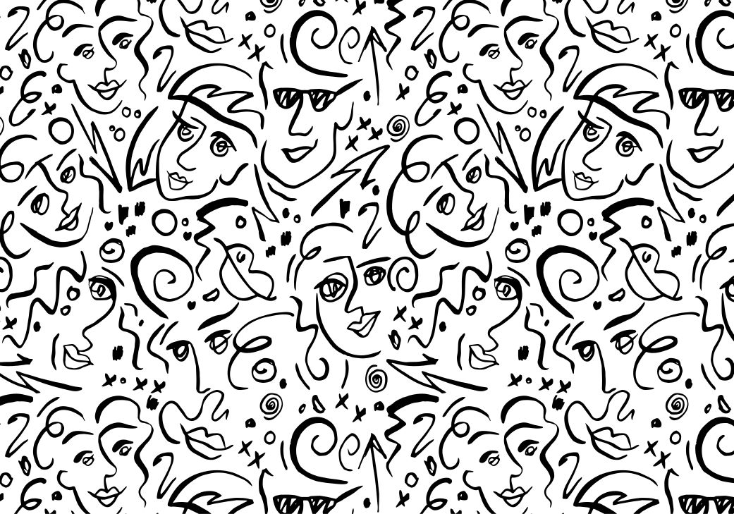 White vinyl rug with black and white graffiti art - TenStickers