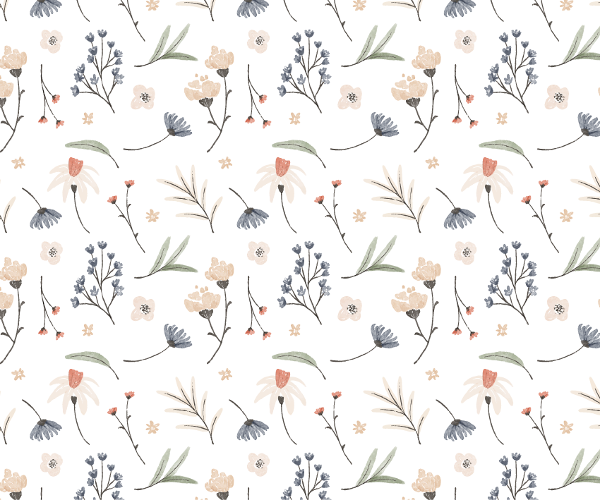 White vinyl rug with watercolor floral design - TenStickers