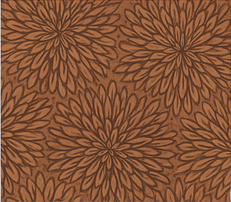 Brown vinyl rug modern coral bloom burst - TenStickers