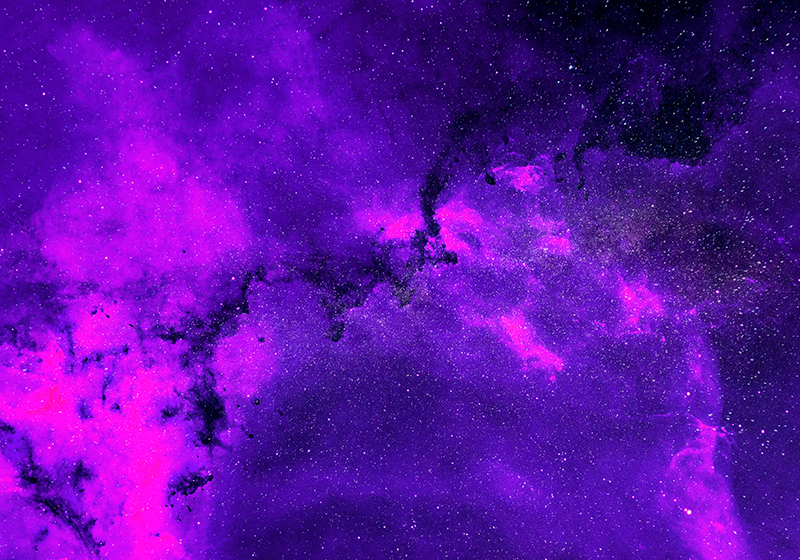 Purple vinyl rug cosmic nebula design - TenStickers