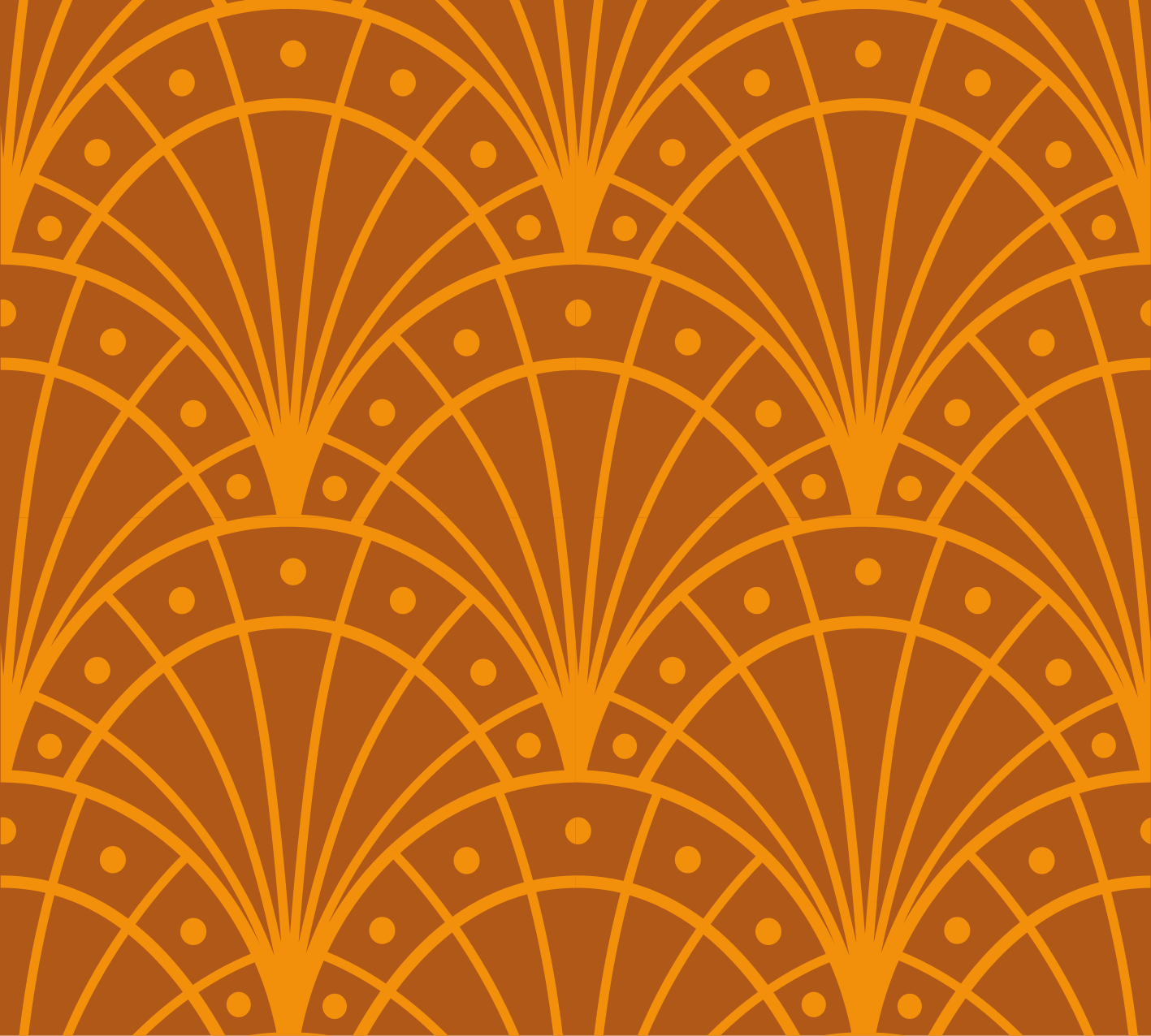 Orange vinyl rug elegant orange art deco - TenStickers