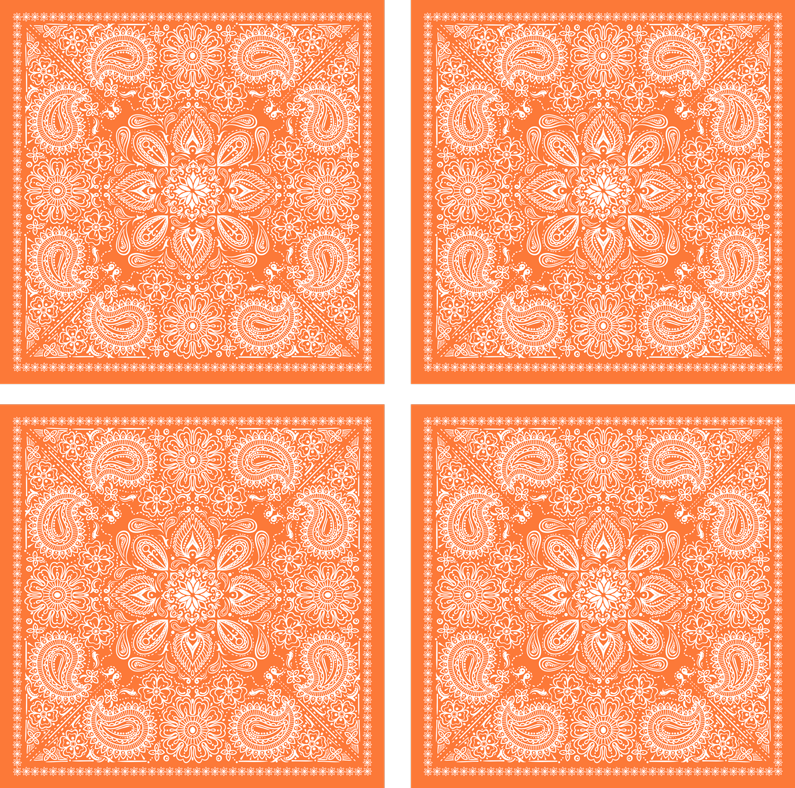 Orange vinyl rug in paisley pattern - TenStickers