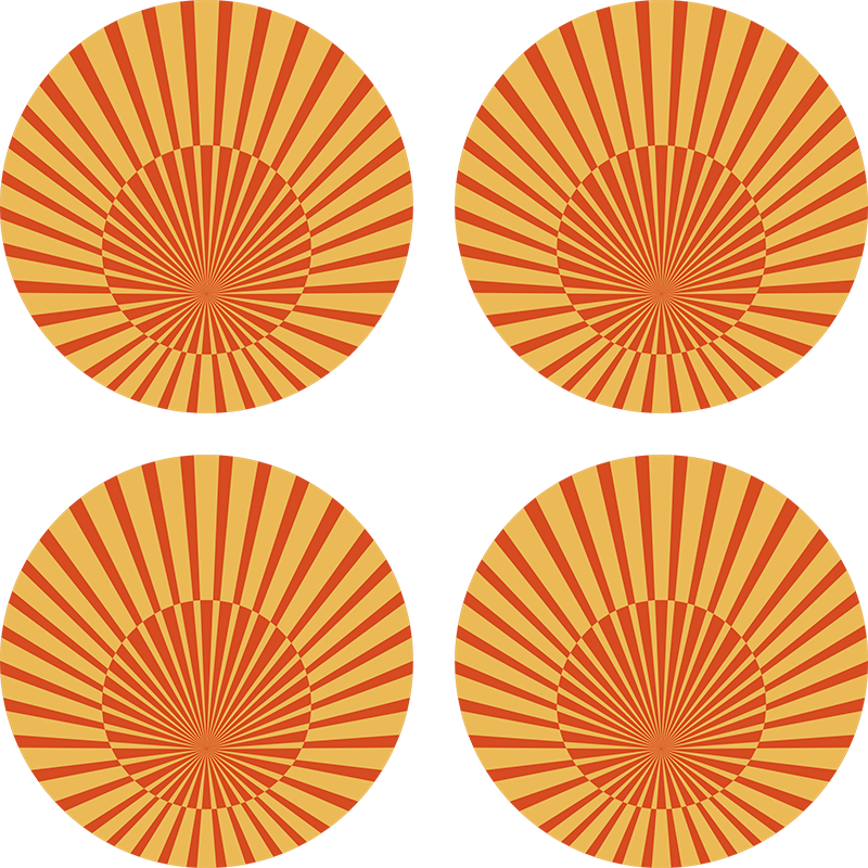Orange vinyl rug 70's sunshine circle - TenStickers