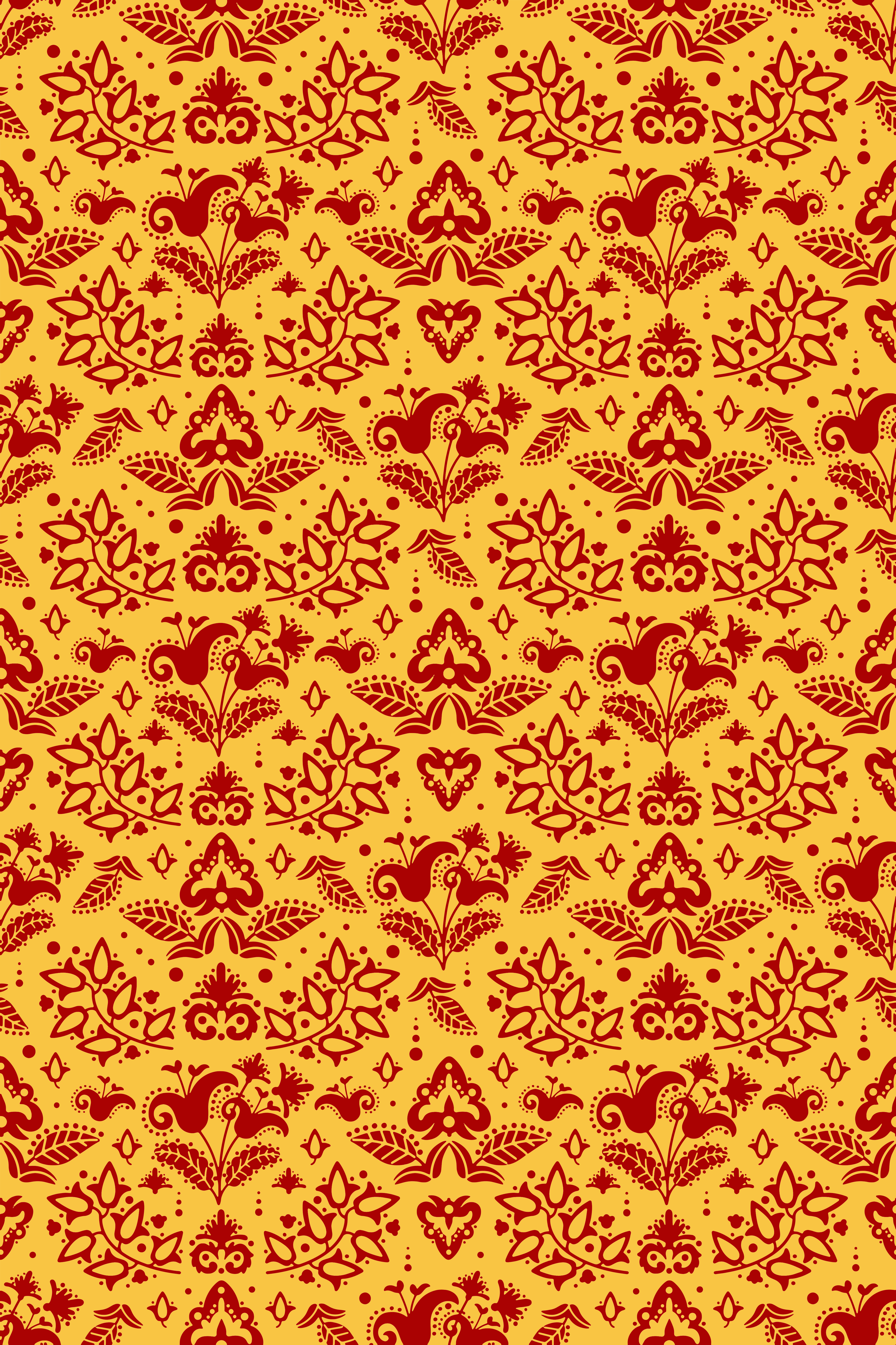 Orange vinyl rug floral line design - TenStickers