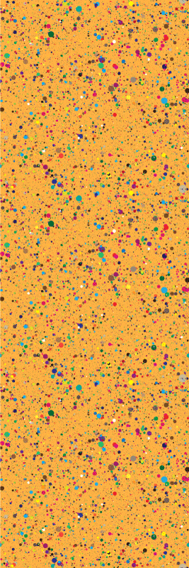 Orange vinyl rug with small color splashes - TenStickers