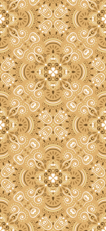 Orange vinyl rug with vintage beige design - TenStickers