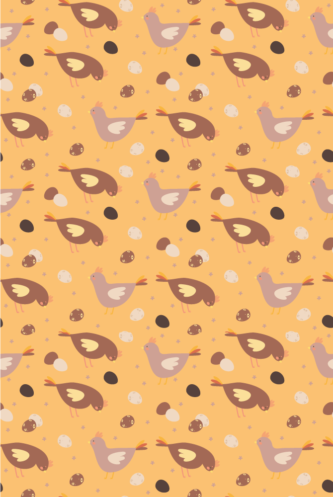 Orange vinyl rug with orange chick design - TenStickers