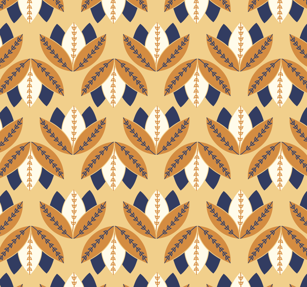 Orange vinyl rug in geometric style design - TenStickers