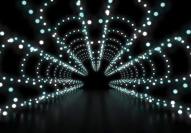Black vinyl rug abstract light explosion - TenStickers