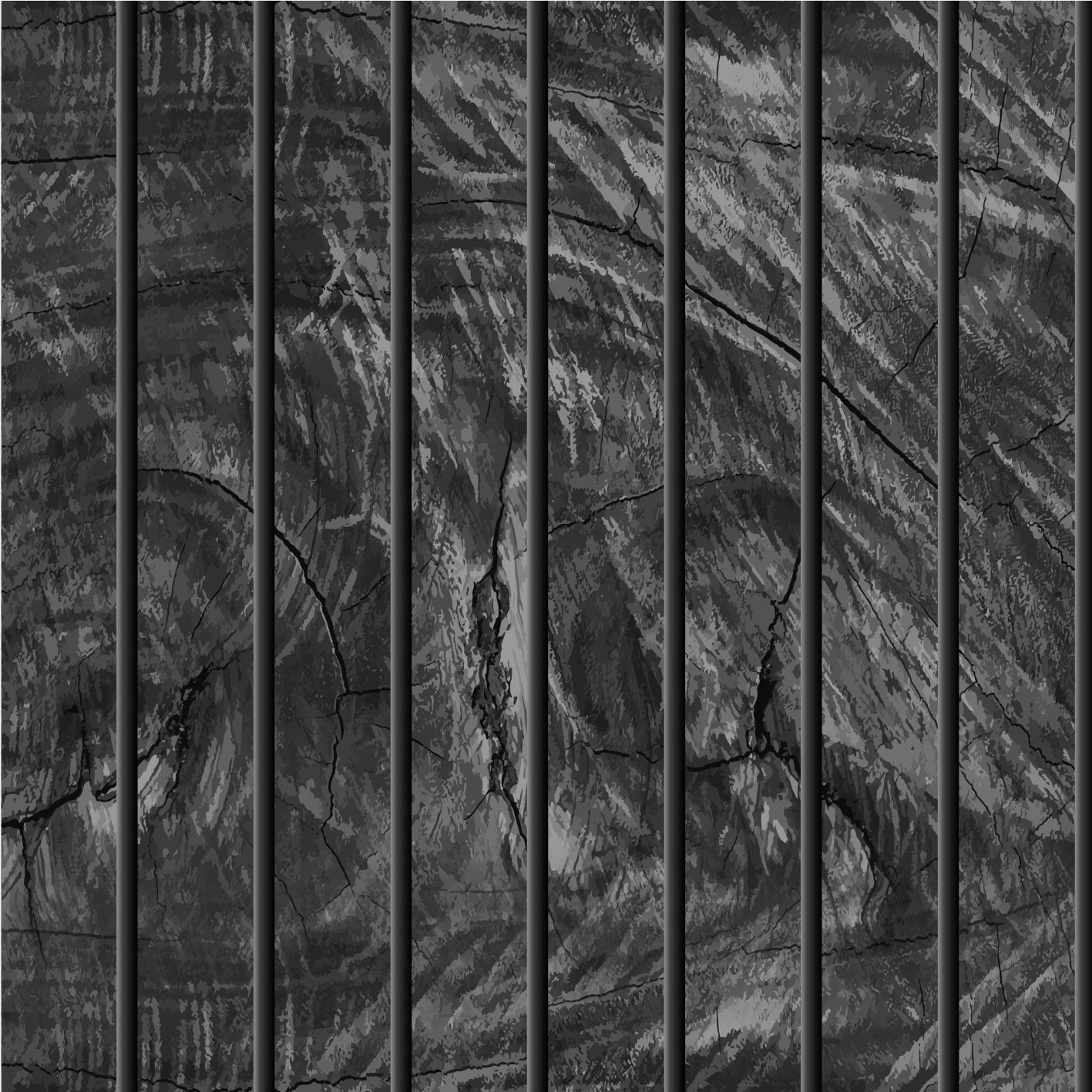 Black vinyl rug in wood plank design - TenStickers