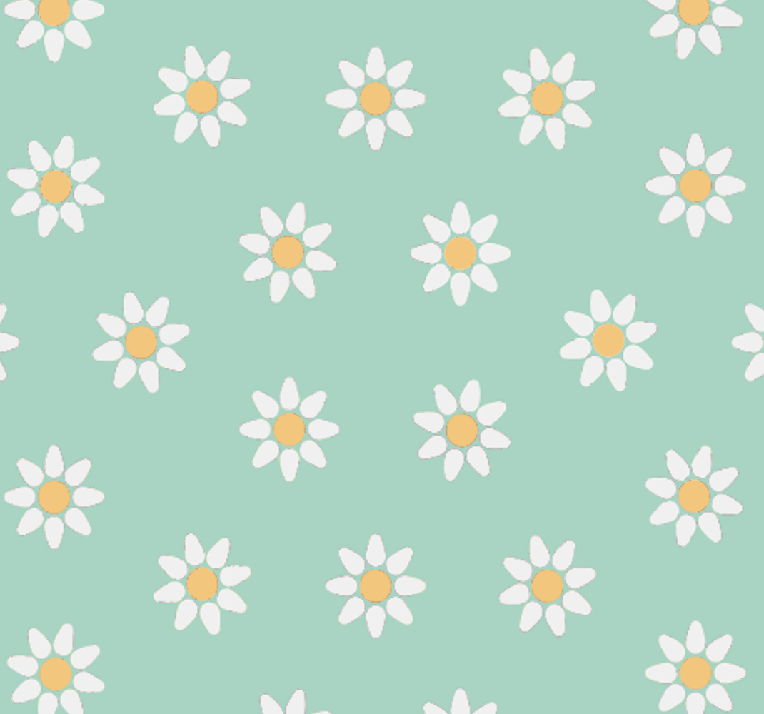 Green vinyl rug with kids daisy design - TenStickers