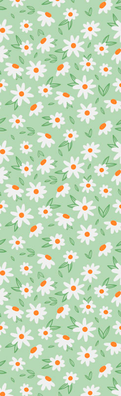 Green vinyl rug with daisy flowers design - TenStickers