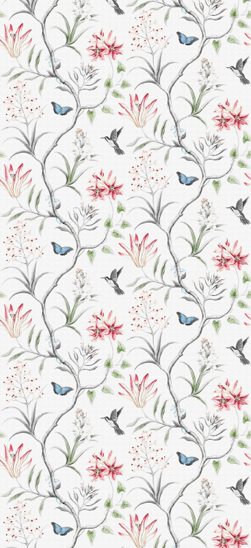 Outdoor vinyl rug with bird and butterfly design - TenStickers