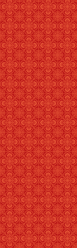 Red vinyl rug with native american design - TenStickers