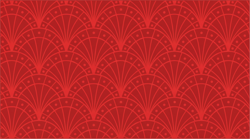 Red vinyl rug in elegant red art deco style - TenStickers