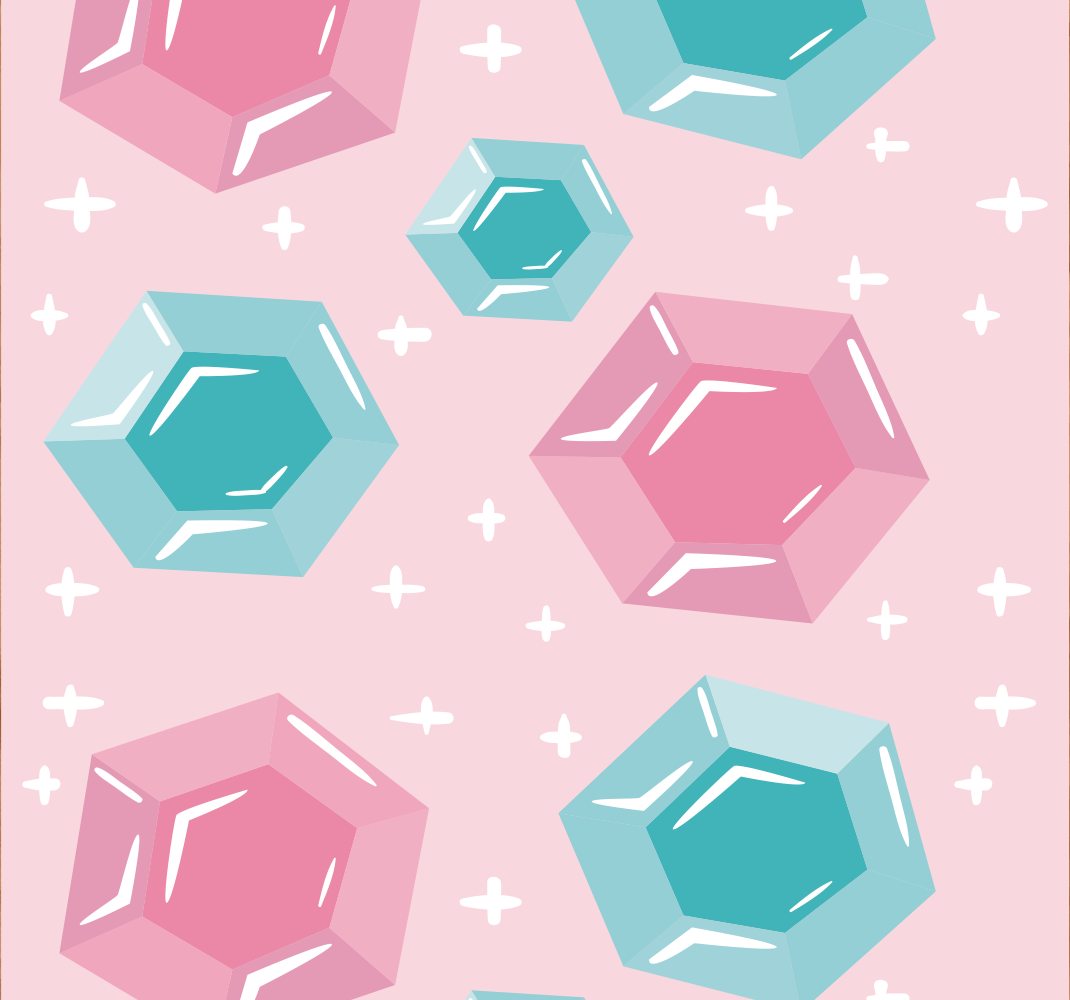 Pink vinyl rug with geometric colorful shapes - TenStickers