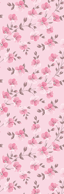 Pink vinyl rug with adorable pink flowers - TenStickers