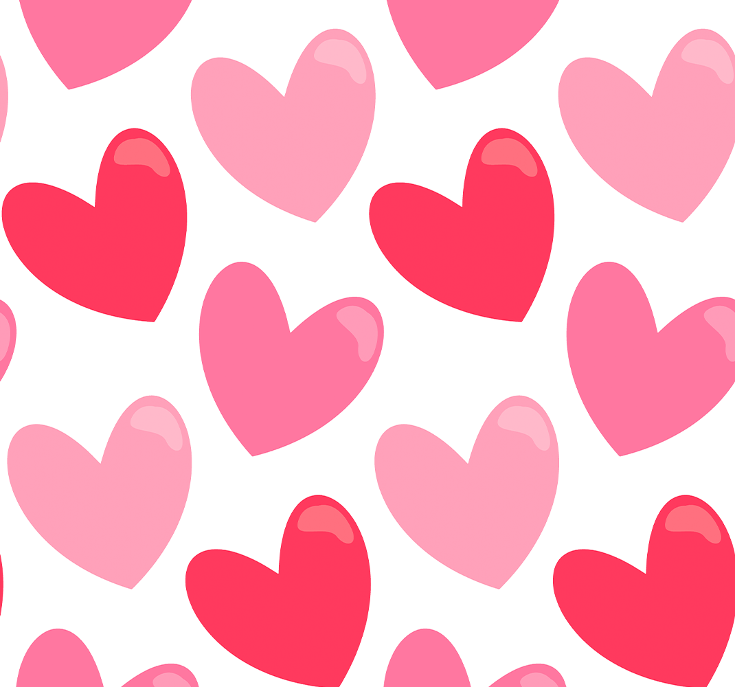 Pink vinyl rug with large heart shapes - TenStickers