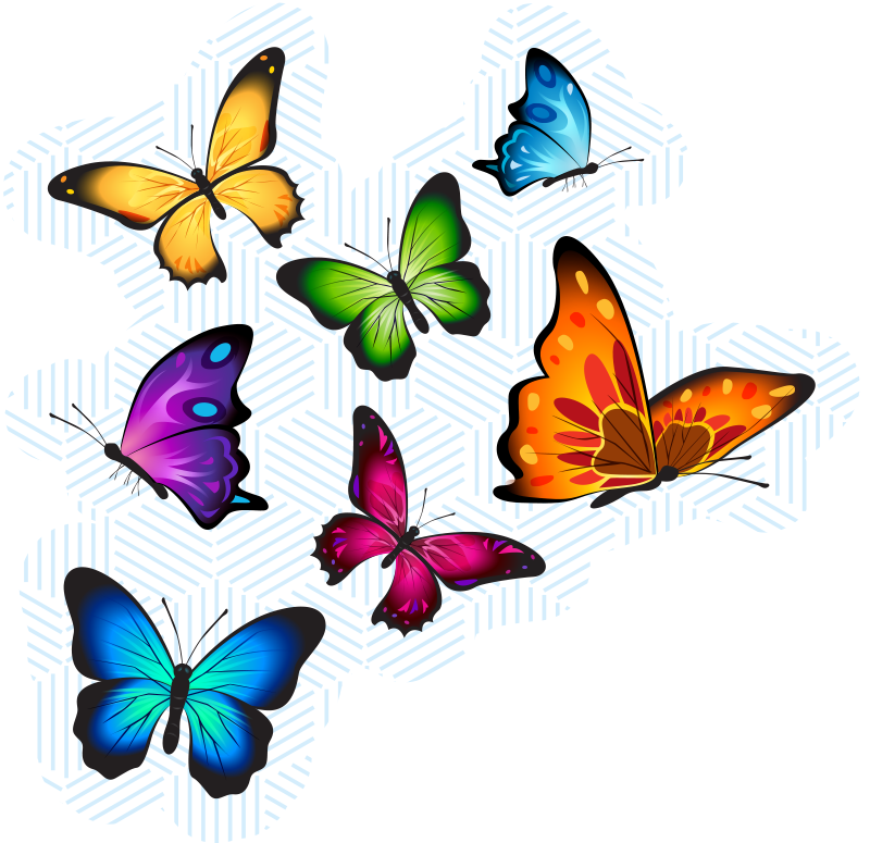 colorful butterfly collection animal vinyl mat - TenStickers