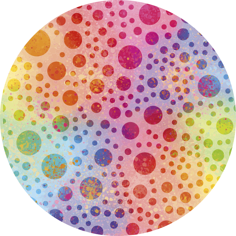 Vibrant Spotted Round Arrangement circular vinyl rug - TenStickers