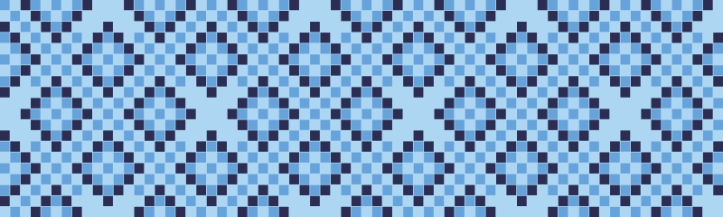 Geometric Blue Pixel Pattern - TenStickers