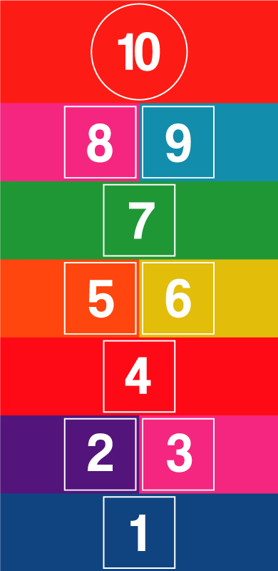 Colorful Hopscotch gaming vinyl rug - TenStickers