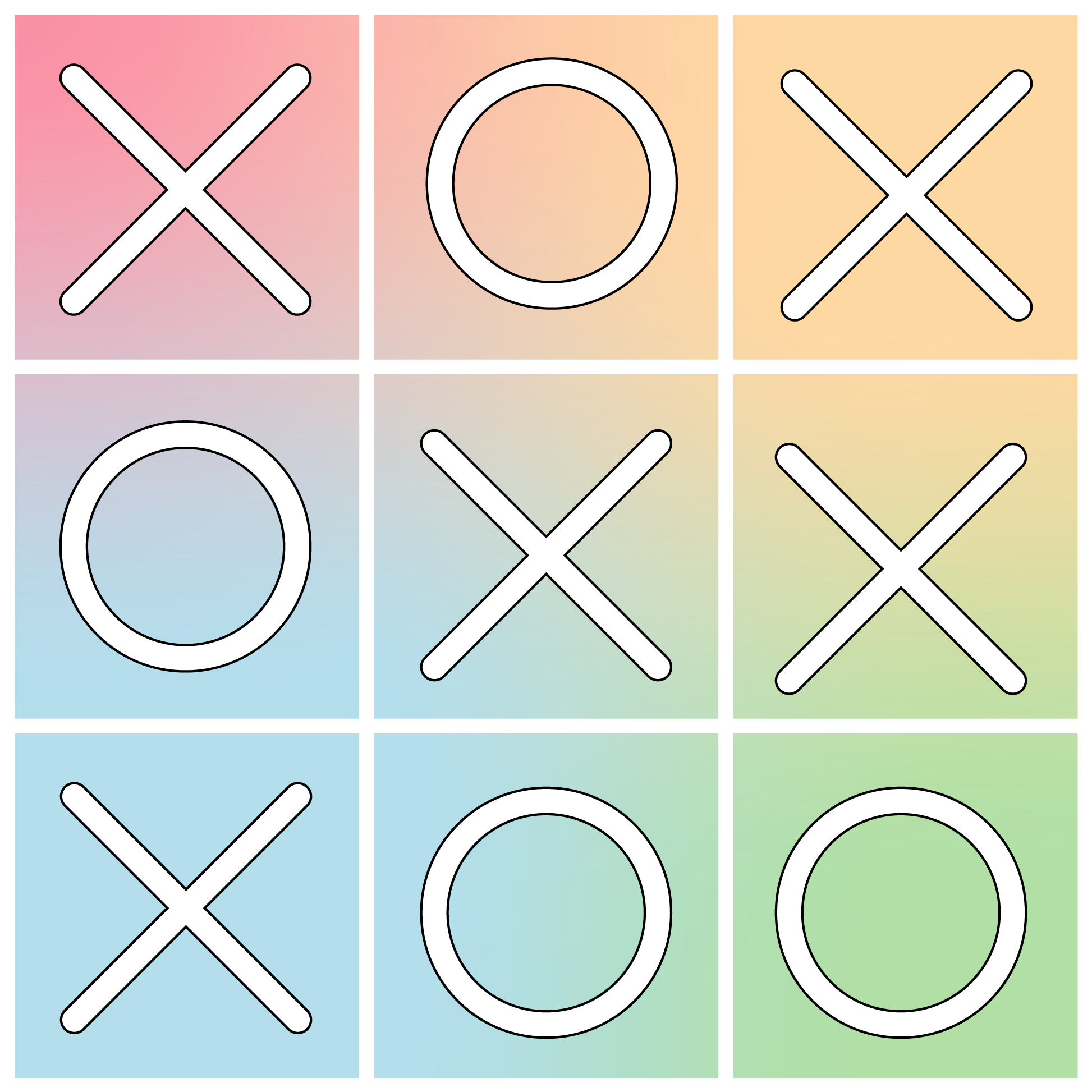 Tic-Tac-Toe Play gaming vinyl rug - TenStickers
