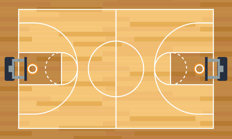 Basketball Court Design gaming vinyl rug - TenStickers