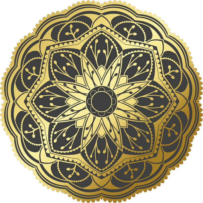 Mandala vinyl rug in golden mandala design - TenStickers