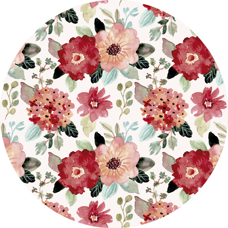 Vintage style vinyl rug with flowers - TenStickers