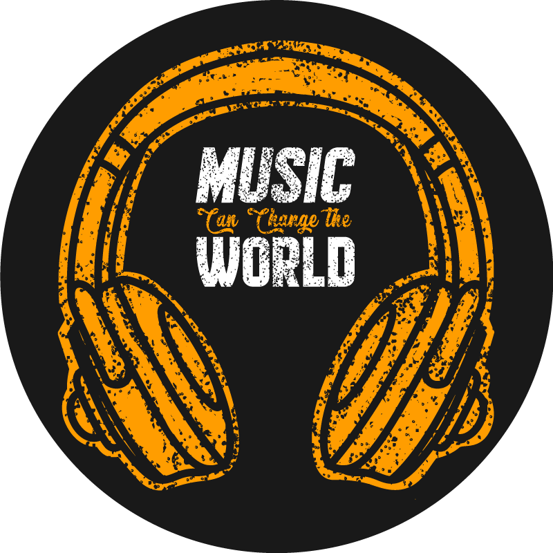 Music World Change custom vinyl rug - TenStickers