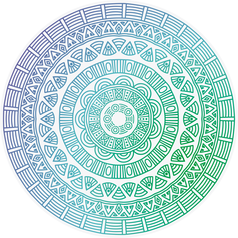 Mandala vinyl rug with circular mandala design - TenStickers